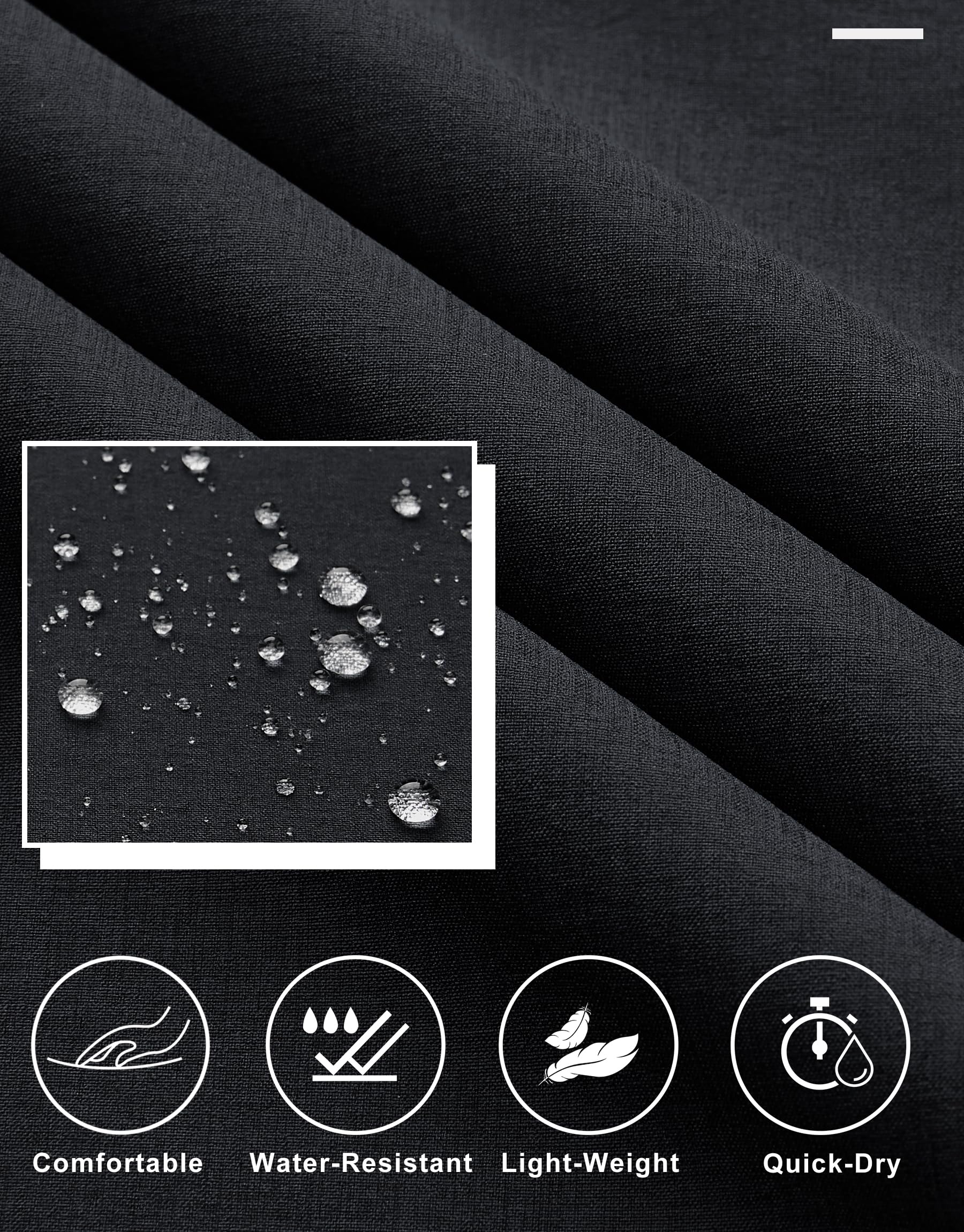 Libin Mens Golf Pants Classic Fit Stretch Work Dress Pants 32" Quick Dry Lightweight Business Casual Trousers Comfort Water Resistant, Black, 34W x 32L