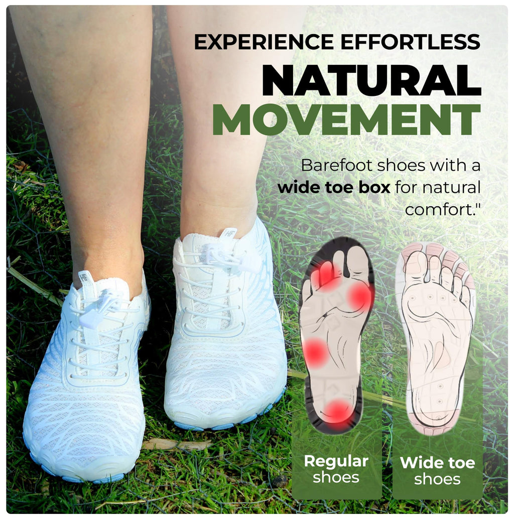 Hike Footwear Lazuli Pro - Healthier and Comfortable Feet with Barefoot Shoes, Lightweight Flexible, Arch Support, Wide Walking Shoes (Unisex) White - Pink