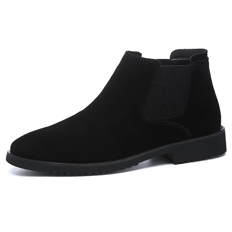 Men's High-Top Leather Chelsea Ankle Boots