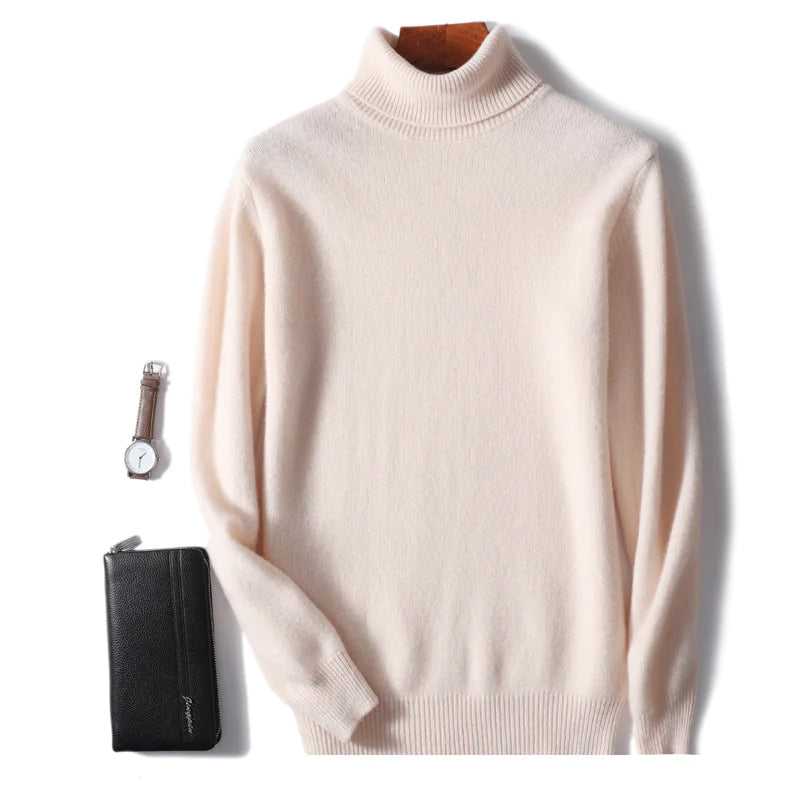 High Neck Cashmere Sweater for Men - Autumn/Winter