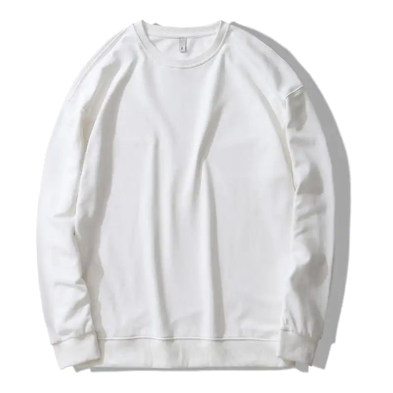 Men's Long-Sleeved Loose Solid Color Terry Sweater