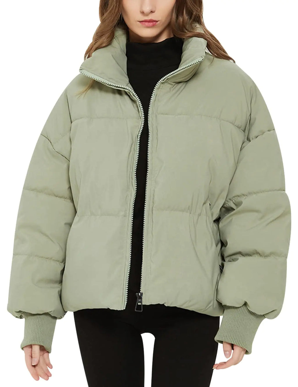 Frosty Zip Puffer Coats for Women 2025