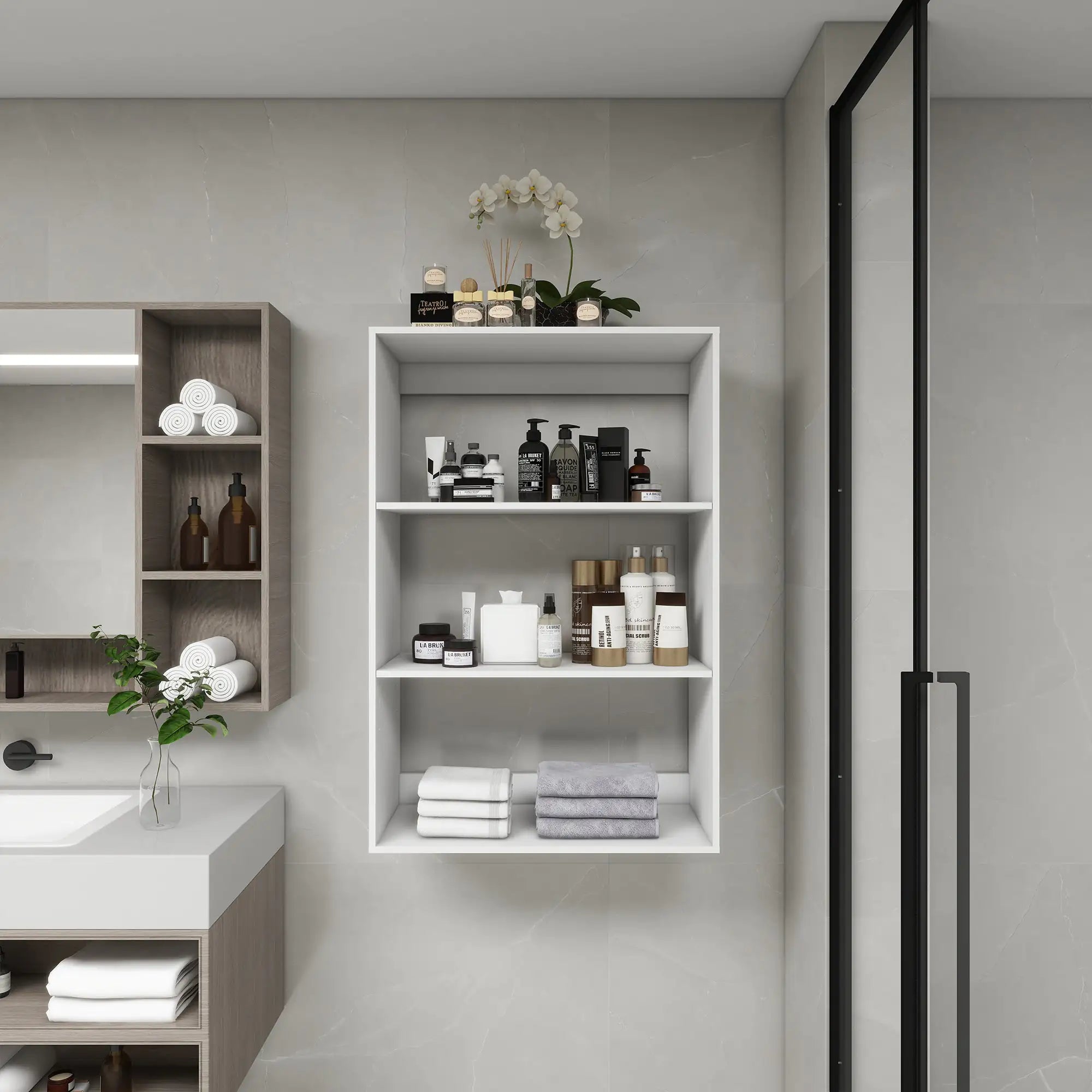 Sleek Wall-Hung Closet Storage System