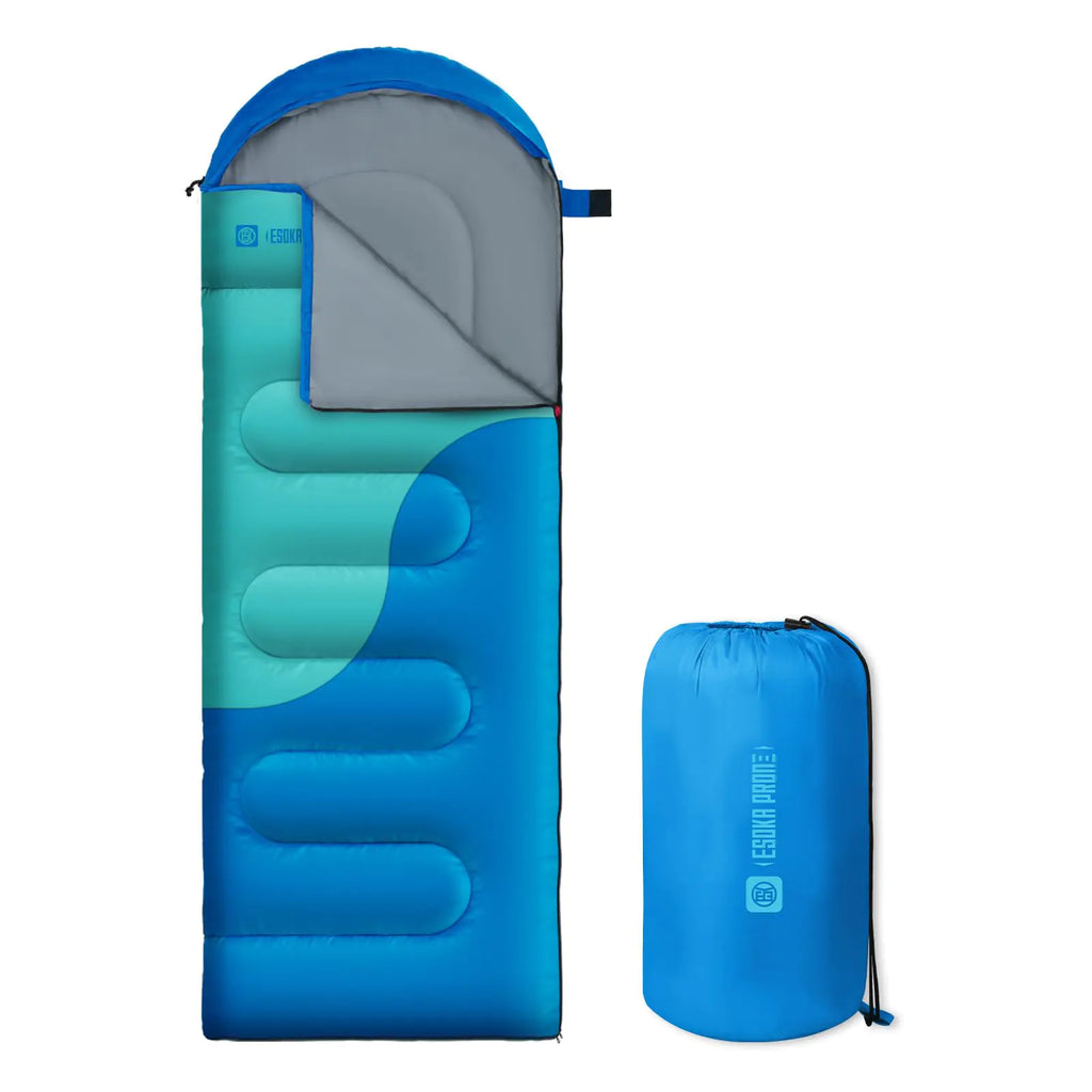 Sleeping Bags for Adults&KidsLightweight Waterproof Warm Weather Sleeping BagCompact Portable Sleeping Bag for CampingEssentials Gear for Camping Hiking Outdoor Travel (Azure)