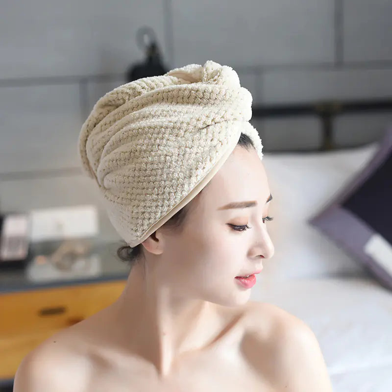 Absorbent Hair Towel & Cap