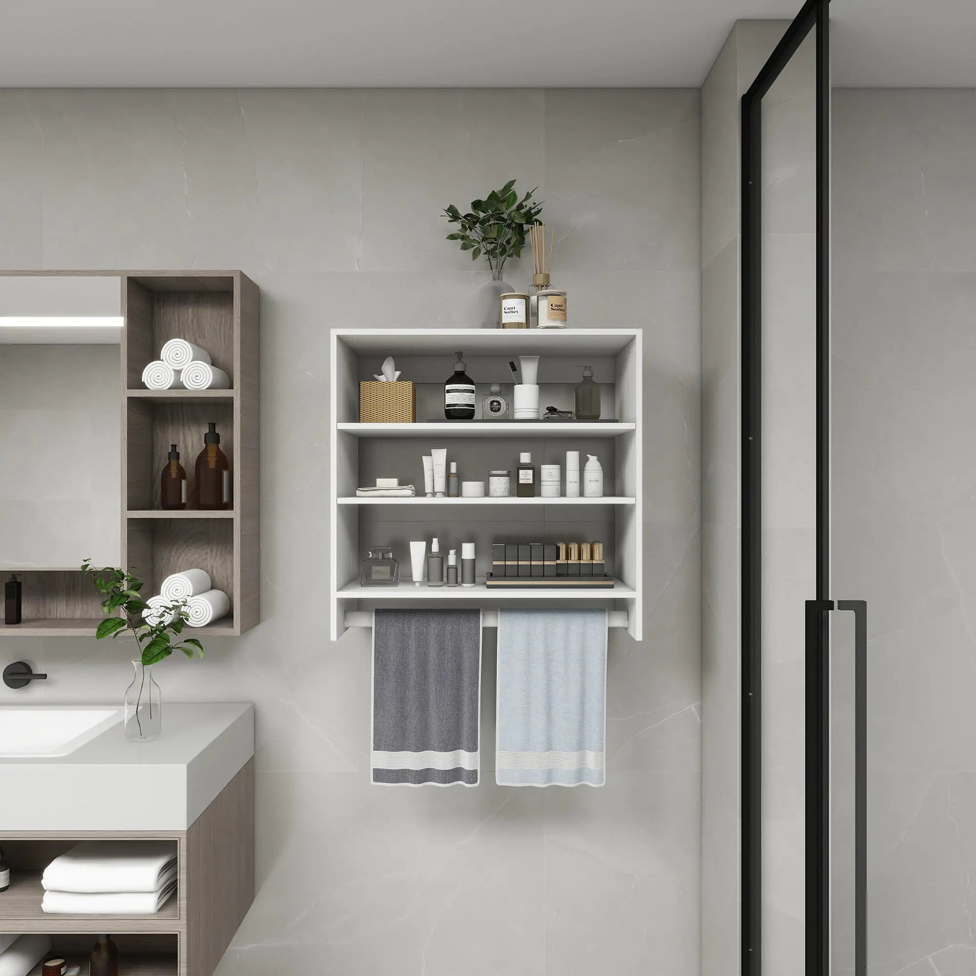 B1 Modern Wall-Mount Closet Organizer: Efficient Storage System