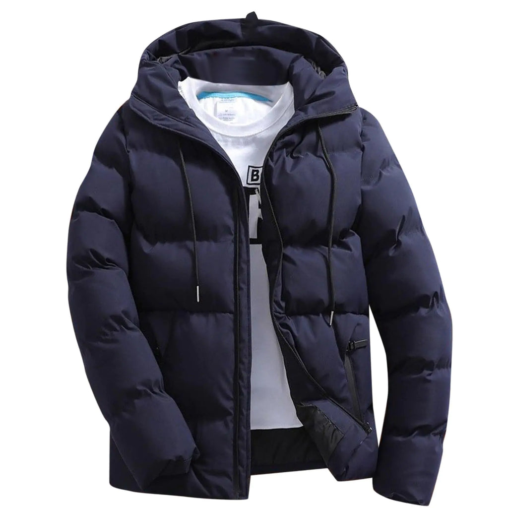 Puffer Jacket Men Insulated Lightweight Hooded Down Coats Outdoor Winter Casual Windproof Tops Waterproof Jackets